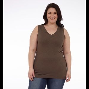 🌟 Full Figure Knit Shell Tank Top